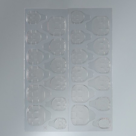 Follow nails "Dark Beige", 24 pcs, adhesive plates, square shape, glossy dark beige color-5