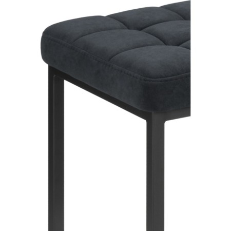 Stool Bar loft Metal/fabric, black/black 34x34x65 cm-2