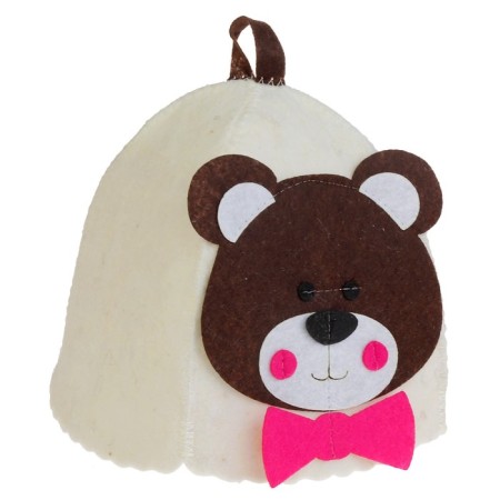 Bath cap with children's applique "Teddy bear" felt-2