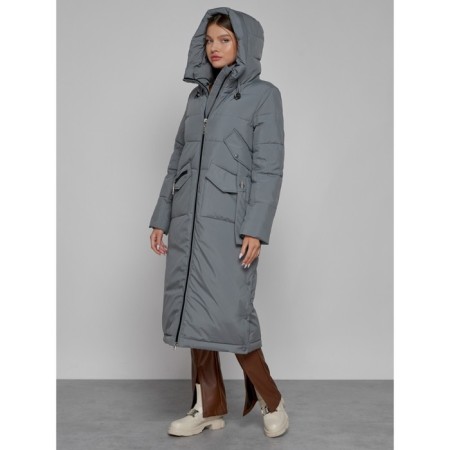 Coat insulated winter female, size 44, color gray color-4