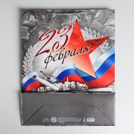 Gift laminated vertical, packaging, “Happy holiday February 23!”, L 40 x 31 x 11.5 cm-3
