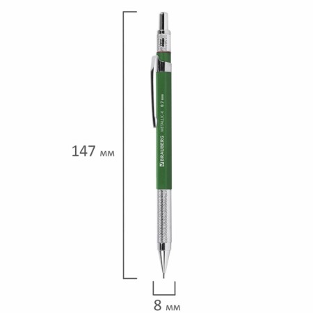 Mechanical zangic pencil 0.7 mm Brauberg Metallic-X 07, HB, + 24 neckline-7