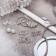 Pusets with rings "mood" anchor and flowers, white color in silver