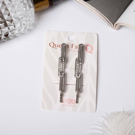 Invisibility for hair "Liberty" (set 2 pcs) Lights, 6 cm, silver-2