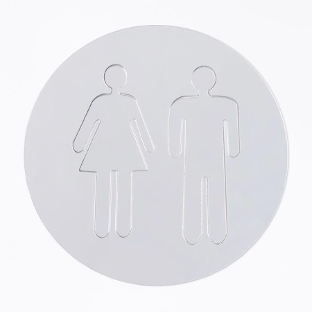 Наклейки на дверь в туалет WC "М и Ж", интерьерные, зеркальные, декор на стену-4