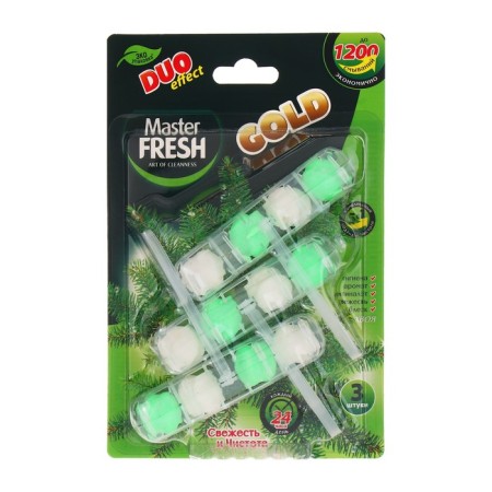 Master Fresh toilet Block, Duo Effect 5B1 Gold formula, needles, 3 pcs