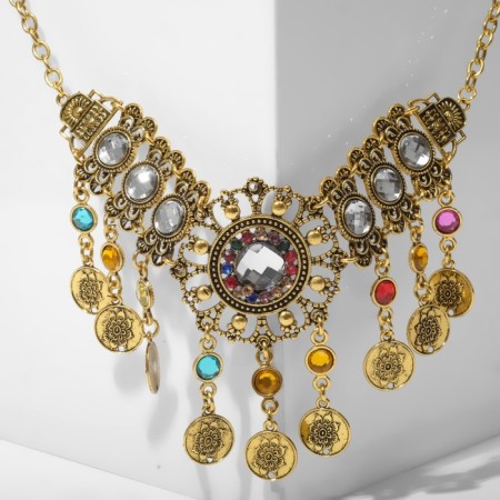 Necks "India" flowers, colored in black gold, 30 cm