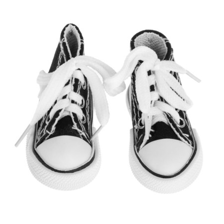 Doll sneakers, sole length 7.5 cm, black color-1