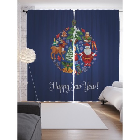 Photostes "New Year's ball", Saten, size 145x265 cm, 2 pcs