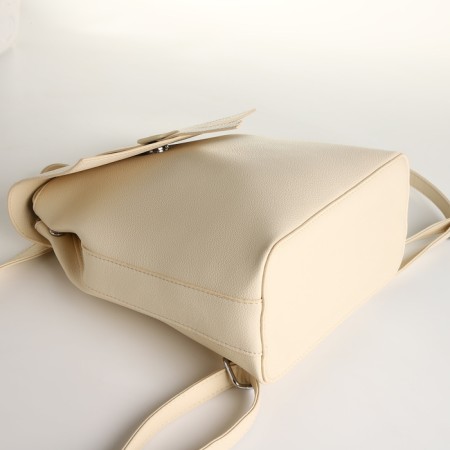 City backpack of artificial leather with lightning, milk color-2