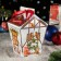 Gift box "Festive house" beige with a bow, 14 x 14 x 21.3 - 9.6 x 9.6 x 22 cm