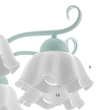 Luracia chandelier 8he27 40W green-white 88x88x37-72 cm Bayerlux-6