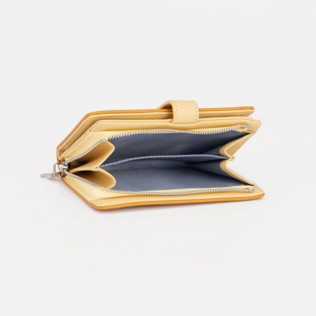 Women's wallet on magnet, yellow color-4