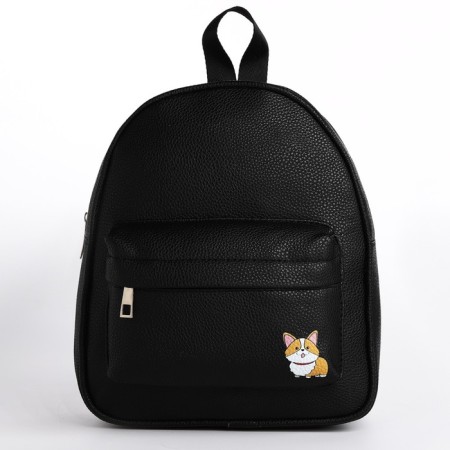 School backpack of artificial leather with Korgi pocket 27x23x10 cm-2