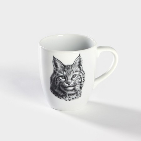 Porcelain mug "Lynx", 300 ml, d = 8.2 cm