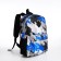 School backpack from textiles on lightning, 3 pockets, blue color