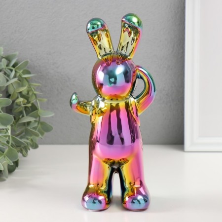 Souvenir Ceramics "Fashion Bunny" Green Chameleon 7x9.5x22 cm