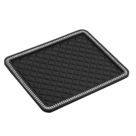 Anti -slip mat with rhinestones, 17 x 14 cm, black