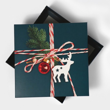 Box the team "New Year's Parcel", 26 x 26 x 8 cm, New Year-2