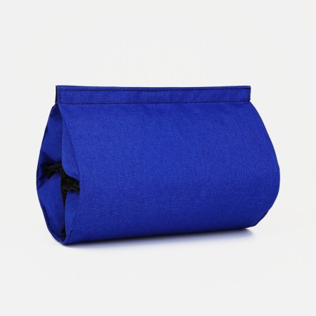 Cosmetic bag, 4 parts on zippers, cornflower color