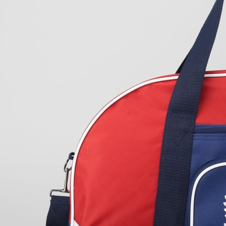Sports bag with lightning, 3 outer pockets, long belt, red/blue color-3