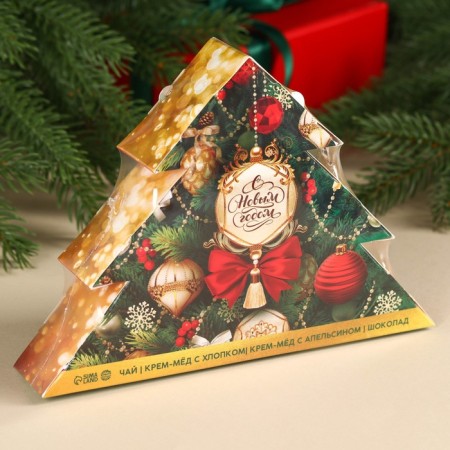 New Year's gift "Happy New Year": tea, cream honey, chocolate-4