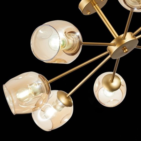 Ceiling EVOLUCE lamp. Sle155412-08. Pallo. 8x60 watts, E27, 90x90x25 cm, golden color-6