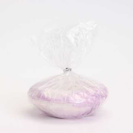 Candle "Complete" in a candlestick with faces of gypsum large, 10.5x3cm, marble with purple-3