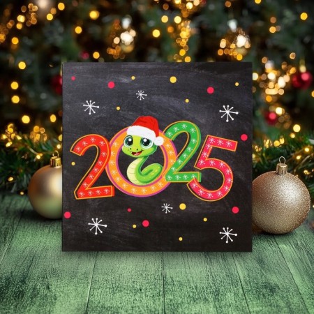 New Year. Chocolate postcard "Snake. Symbol of the Year", 4 x 5 g