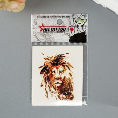 Tattoo on the body "watercolor lion"-2