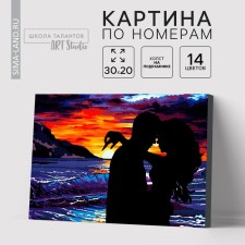 Picture on numbers on a canvas with a subframe of 