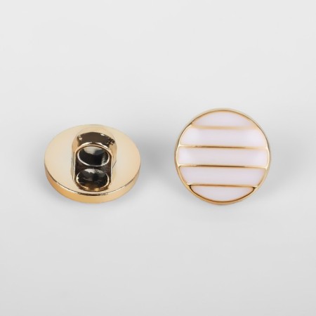 A set of buttons on the leg "stripes", d = 13 mm, 10 pcs, milk/gold color-1