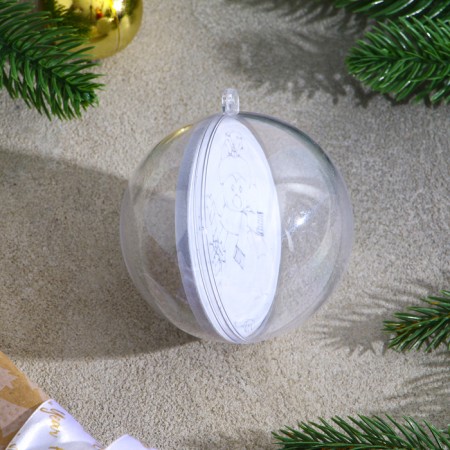 Christmas tree decoration for painting "Penguin" Size: 8 cm; 2 pcs., Brush-3