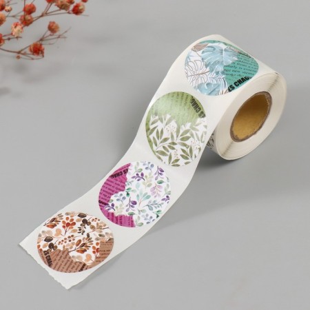 Stick Paper "Leaves and magazines" d = 3.8 cm 252 pcs in the roll-1