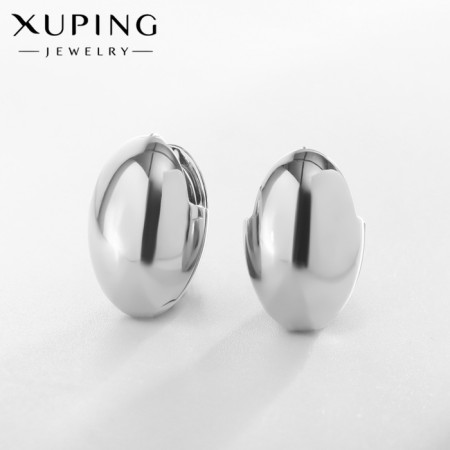 Earrings Metal Xuping oval, voluminous, silver color