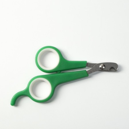 Coger scissors with an emphasis for a finger, a hole of 6 mm, green with white-4