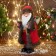 Santa Claus "In a suit with patterned sleeves" moves, with a backlight, 40 cm, red