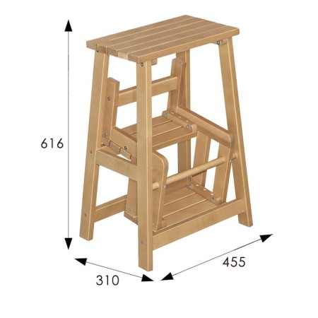 Stool- ladder, 455x310x616, beech-2