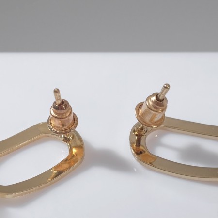 Earrings Assorted "Azelia" rectangle, black and white color in gold-2