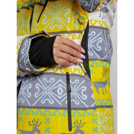 Ski costume female winter, size 50, yellow color-7