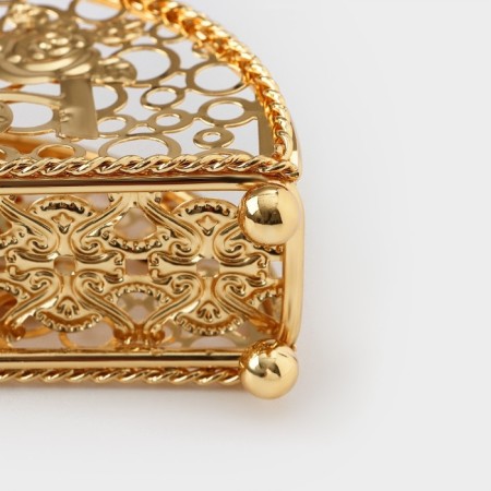 Decorative napkin "Birds", 15 × 4 × 8.5 cm, gold color-4