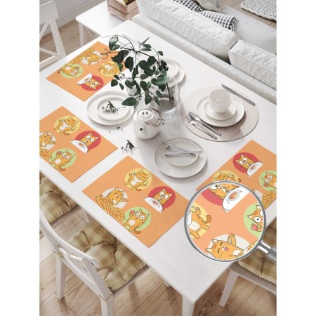 Set of napkins for setting the table "Cat Style", rectangular, size 32x46 cm, 4 pcs-1