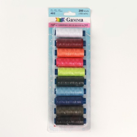 Set of threads 40/2, No. 5, 183 m, 10 pcs, color colorful color-1