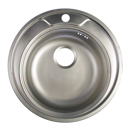 Kitchen sink "Vladiks", cut, with a siphon, d = 49 cm, stainless steel 0.6 mm