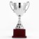 Cup 045, award figure, silver, plastic stand, 20 x 10.6 x 8 cm.