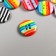 Buttons plastic for creativity 4 punctures "striped bright" set of 25 pcs 1.2x1.2 cm