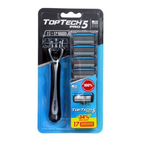 Men's razor Toptech Pro 5 + 17 replaceable cassettes