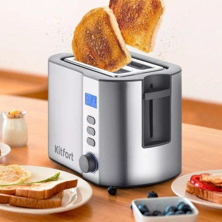 Toster KitFort KT-6251, 800 W, 6 frying modes, 2 toasts, black-silver-4