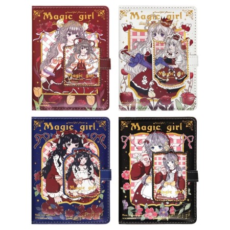 Gift notebook, A6+, 132 sheets, color block, with a curly refrain on a magnet, PVC cover, "Anime", mix