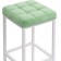 Stool Bar loft Metal/velor, white/green 35x35x65 cm